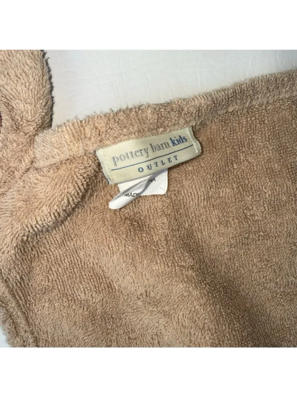 VTG Pottery Barn Kids Outlet Bear Hooded Bath Towel Beach Brown 100% Cotton Y2K